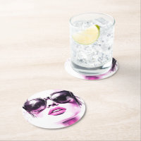 Schicke rosa Wasserfarbe Mode Frau Sonnenbrille