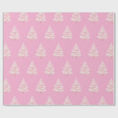 Schicke rosa Weihnachtsbäume Geschenkpapier (Flach)