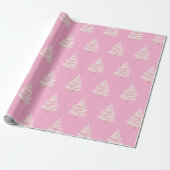 Schicke rosa Weihnachtsbäume Geschenkpapier (Ungerollt)