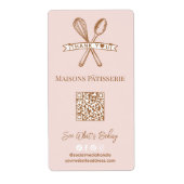 Schicke rosa Whisk-Spoon-Dankeschön-QR-Code-Bäcker (Vorne)