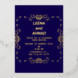 schicke Rose Folieneinladung