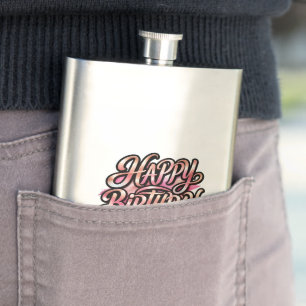 Schicke Rose Gold Alles Gute zum Geburtstag Glitte Flachmann