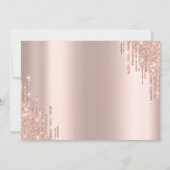 Schicke Rose Gold Glitter Drips Save The Date (Rückseite)