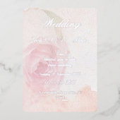 schicke Rose Silber Folieneinladung (Vorderseite)