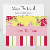 Schicke Rose und Streifen Save The Date (Vorne/Hinten)
