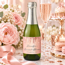 Schicke Roségold-Glitter-Tropfen Hochzeitsdusche
