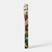 Schicke Rosen wilde Veilchen Buntglas iPhone Hülle (Linke Seite)