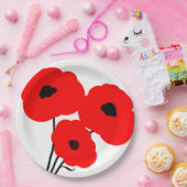 SCHICKE ROT-MOHNBLUMEN DES PAPIER-PLATE_MOD PAPPTELLER (Party)