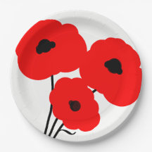 SCHICKE ROT-MOHNBLUMEN DES PAPIER-PLATE_MOD