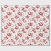 Schicke rote Blumen Brautparty Geschenkpapier (Flach)