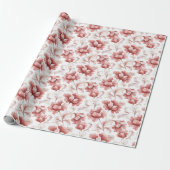 Schicke rote Blumen Brautparty Geschenkpapier (Ungerollt)