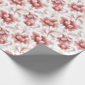 Schicke rote Blumen Brautparty Geschenkpapier (Ecke)