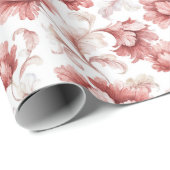 Schicke rote Blumen Brautparty Geschenkpapier (Rolleneckpunkt)