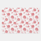 Schicke rote Blumen   Geschenkpapier Set (Vorderseite 3)