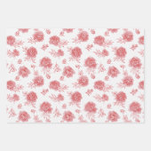 Schicke rote Blumen   Geschenkpapier Set (Vorderseite)