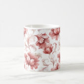 Schicke rote Blumen Kaffeetasse (Mittel)