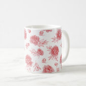 Schicke rote Blumen Kaffeetasse (VorderseiteRechts)