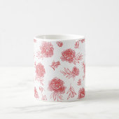 Schicke rote Blumen Kaffeetasse (Mittel)