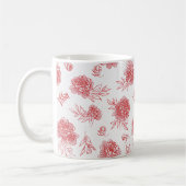 Schicke rote Blumen Kaffeetasse (Links)