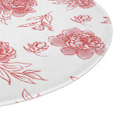 Schicke rote Blumen Schneidebrett (Ecke)