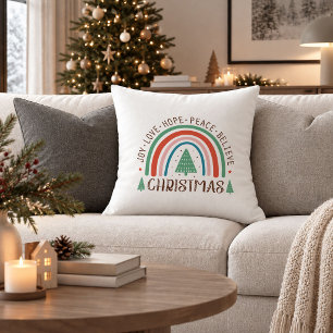 Schicke rote grüne Boho-Weihnachts-Minimalist-Pill Kissen