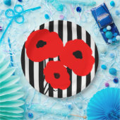 SCHICKE ROTE MOHNBLUMEN DES PAPIER-PLATE_MOD AUF PAPPTELLER (Party)