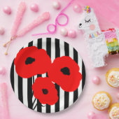 SCHICKE ROTE MOHNBLUMEN DES PAPIER-PLATE_MOD AUF PAPPTELLER (Party)