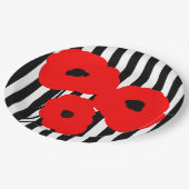 SCHICKE ROTE MOHNBLUMEN DES PAPIER-PLATE_MOD AUF PAPPTELLER (Schrägansicht)