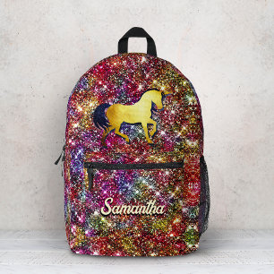 Schicke rote schwarze irisierende falsche Glitter- Bedruckter Rucksack