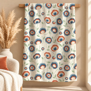 Schicke Rust-Sage-Blumen-Boho-Erde-Ton-Decke Fleecedecke