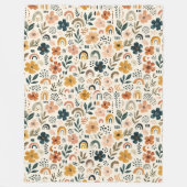 Schicke Rust-Sage-Regenbogen-Blumen-Boho-Decke Fleecedecke (Vorderseite)