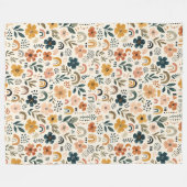 Schicke Rust-Sage-Regenbogen-Blumen-Boho-Decke Fleecedecke (Vorderseite (Horizontal))