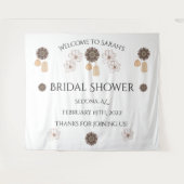 Schicke Rustikale Florale Boho-Hochzeit Wandteppich (Vorderseite (Horizontal))