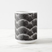 Schicke Schwarz Weiß Blumen Kaffeetasse (Mittel)