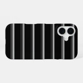 Schicke schwarz-weiß gestreifte iPhone 16 hülle (Rückseite (Horizontal))