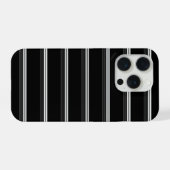 Schicke schwarz-weiß gestreifte iPhone hülle (Rückseite (Horizontal))