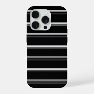 Schicke schwarz-weiß gestreifte iPhone 15 pro hülle