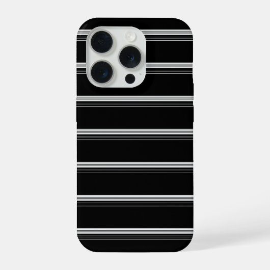 Schicke schwarz-weiß gestreifte iPhone hülle (Rückseite)