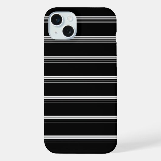 Schicke schwarz-weiß gestreifte iPhone hülle (Rückseite)
