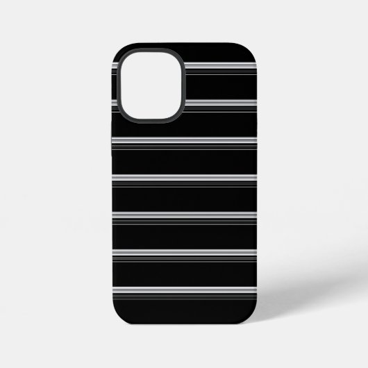 Schicke schwarz-weiß gestreifte iPhone hülle (Rückseite)