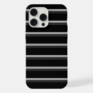 Schicke schwarz-weiß gestreifte  iPhone 15 pro max hülle