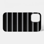 Schicke schwarz-weiß gestreifte  iPhone hülle (Rückseite (Horizontal))