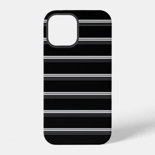 Schicke schwarz-weiß gestreifte iPhone 12 hülle