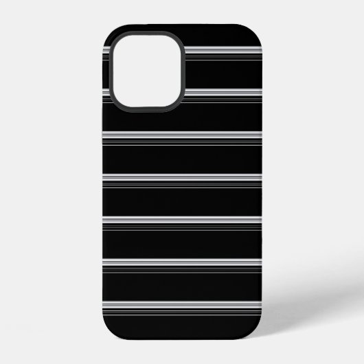 Schicke schwarz-weiß gestreifte  iPhone hülle (Rückseite)