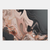 schicke schwarze Marmortextur Geschenkpapier Set (Vorderseite 3)