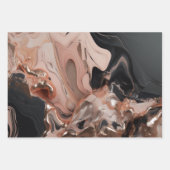 schicke schwarze Marmortextur Geschenkpapier Set (Vorderseite)