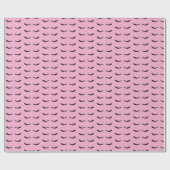Schicke schwarze rosa Wimpern Glam Geschenkpapier (Flach)