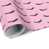 Schicke schwarze rosa Wimpern Glam Geschenkpapier (Rolleneckpunkt)
