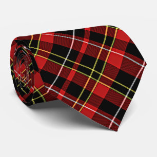 Schicke schwarze rote gelbe weiße Quadrate Tartan  Krawatte