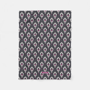 Schicke schwarze und violette Ikat-Stammesmuster Fleecedecke